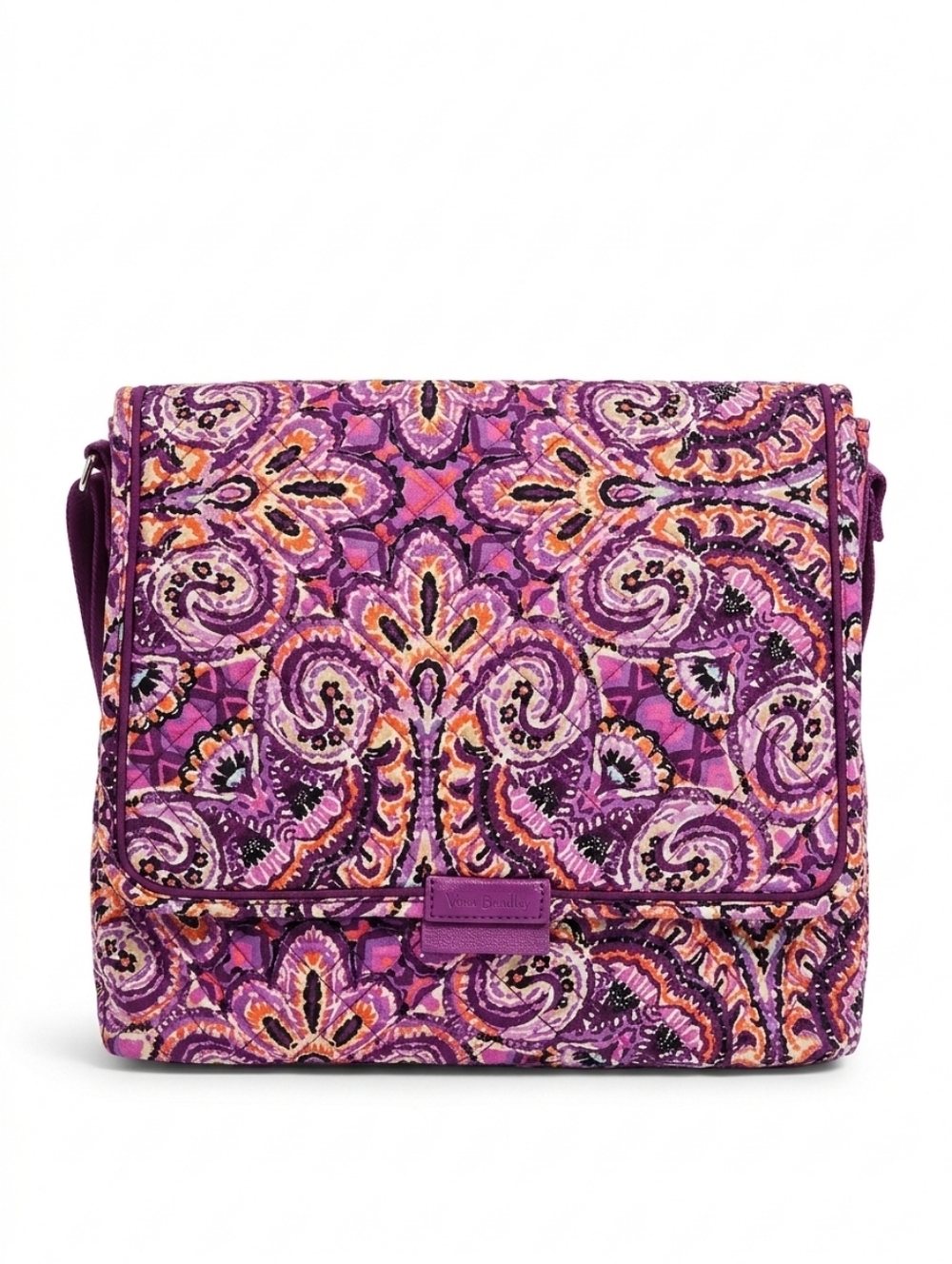 Vera Bradley Vibrant Purple Paisley Crossbody Bag Womens Modern